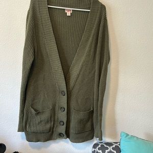 Dark Green Button Up Cardigan Size Large